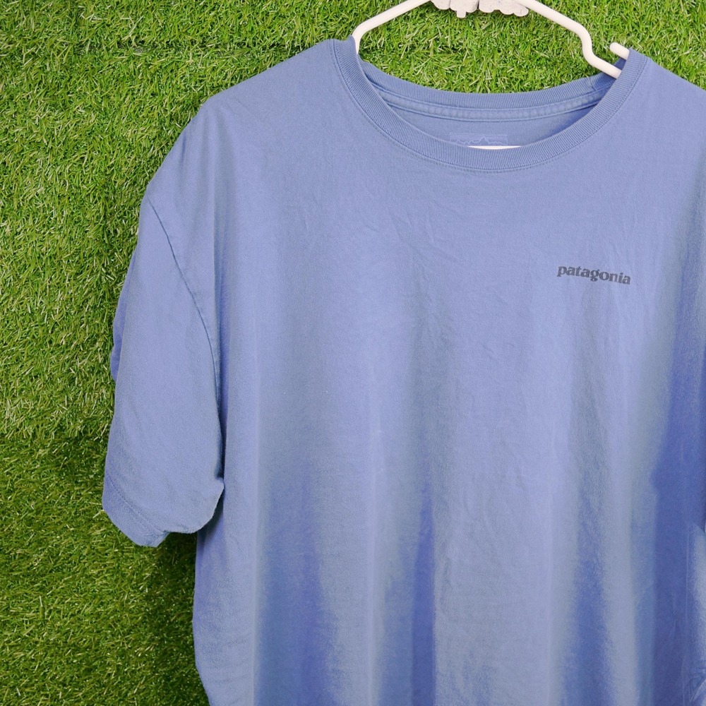 Patagonia T-Shirt Blue Short Sleeve Logo Graphic - Mens Size XXL